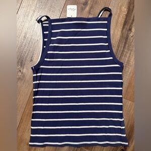 NWT Free People Mia Striped Tank Navy Combo size Large